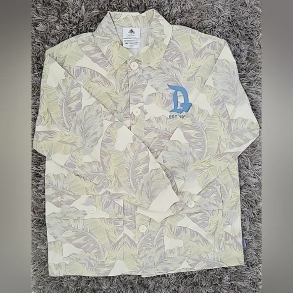 Disney Disneyland Resort Tropical Palm Leaf Spirit Jersey Shirt Jacket Size S - Picture 2 of 13